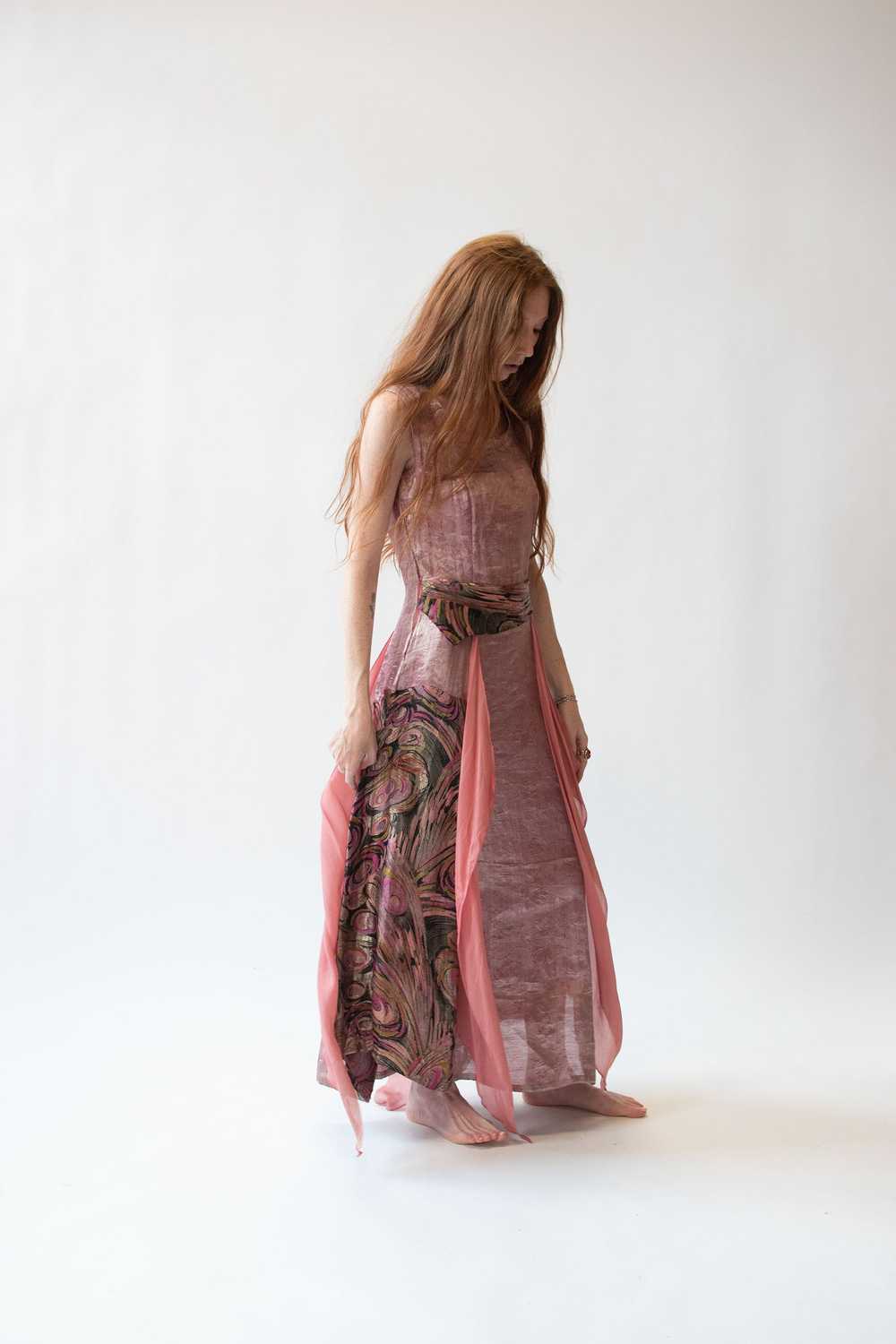 1920s Pink Lamé Dress - image 2