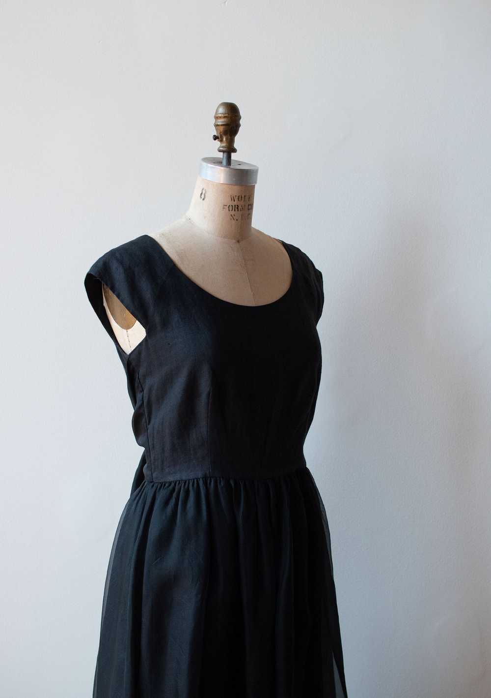 1990s Linen & Organza Dress - image 3