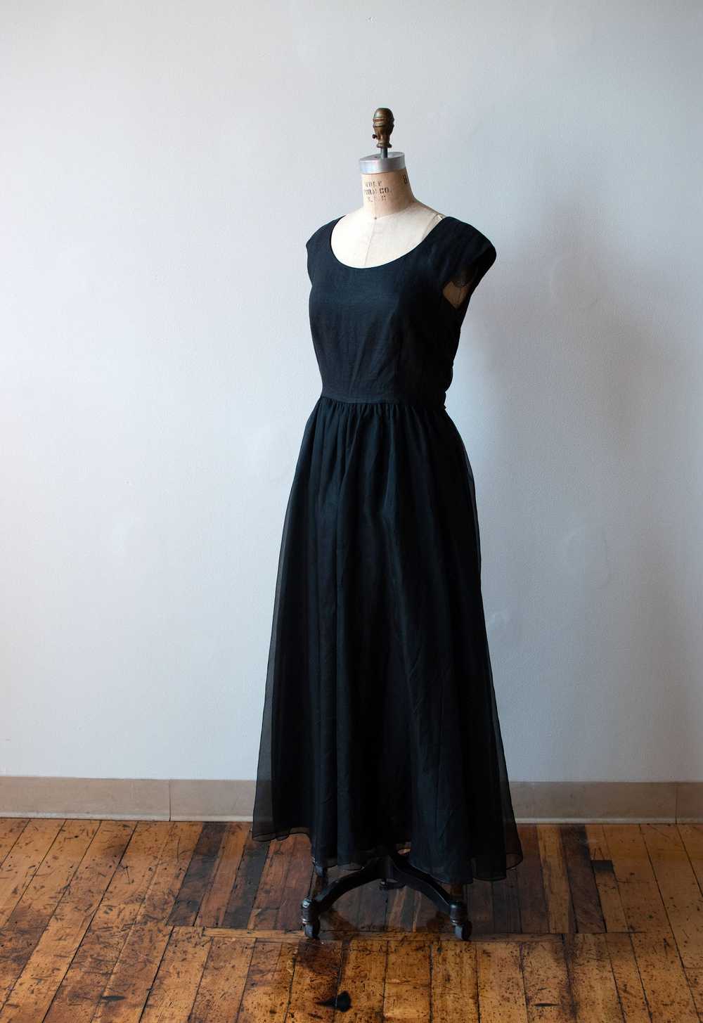 1990s Linen & Organza Dress - image 4