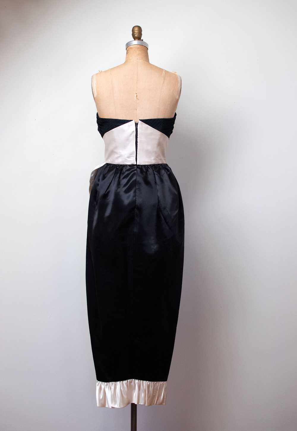 1970s Ruffled Satin Gown - image 4