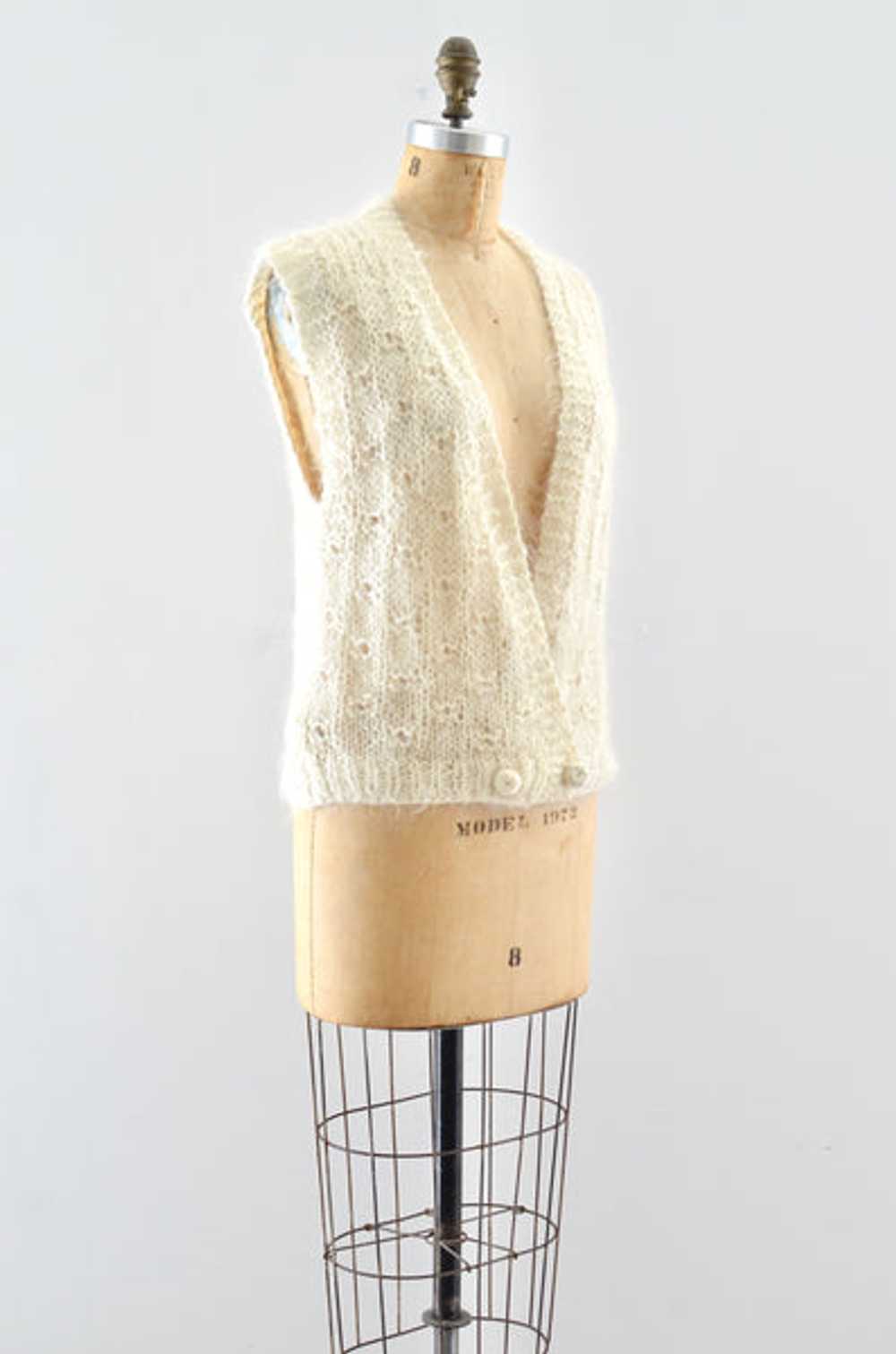 Vintage Handknit Mohair Vest / S M - image 3