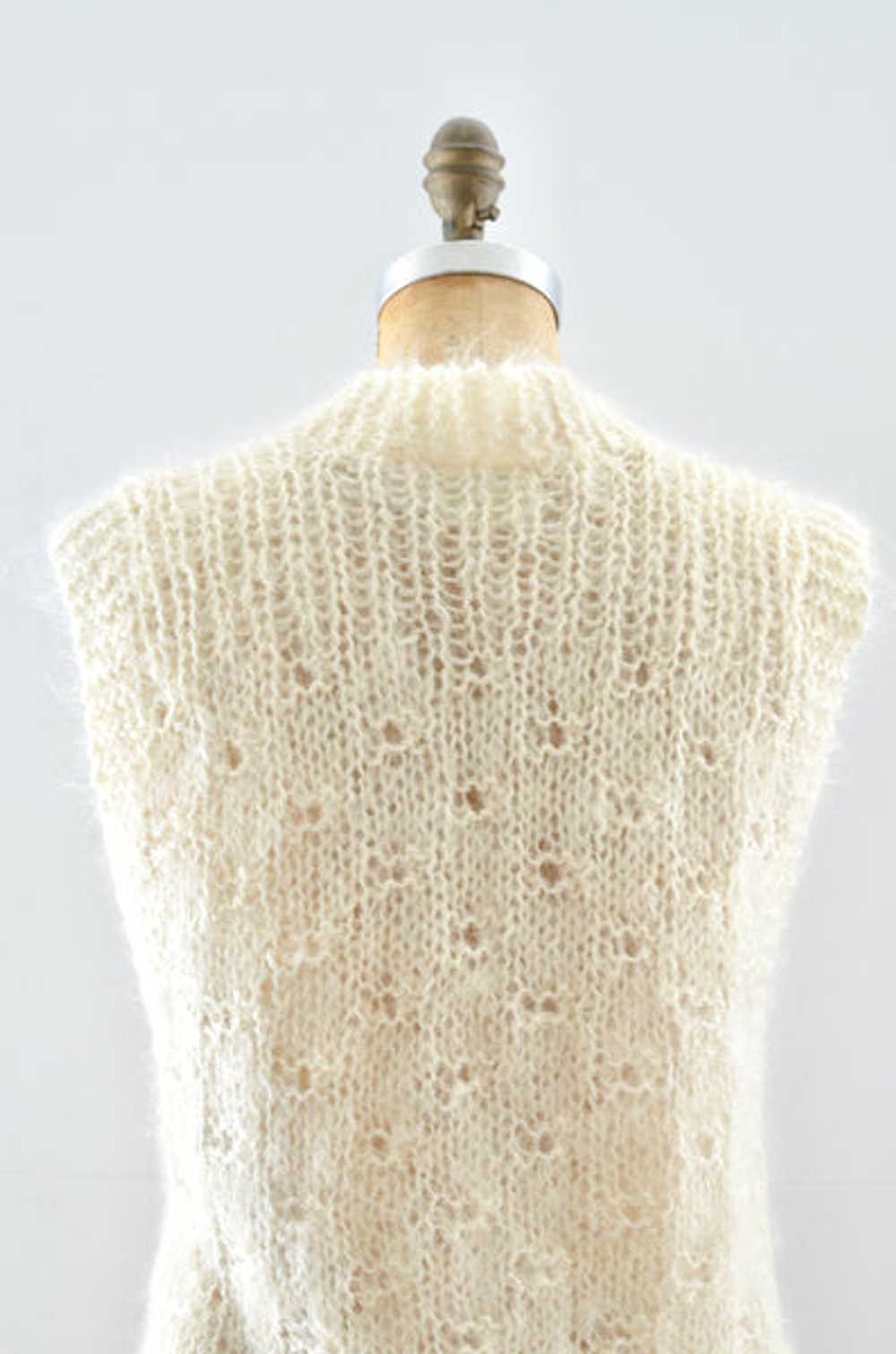 Vintage Handknit Mohair Vest / S M - image 5