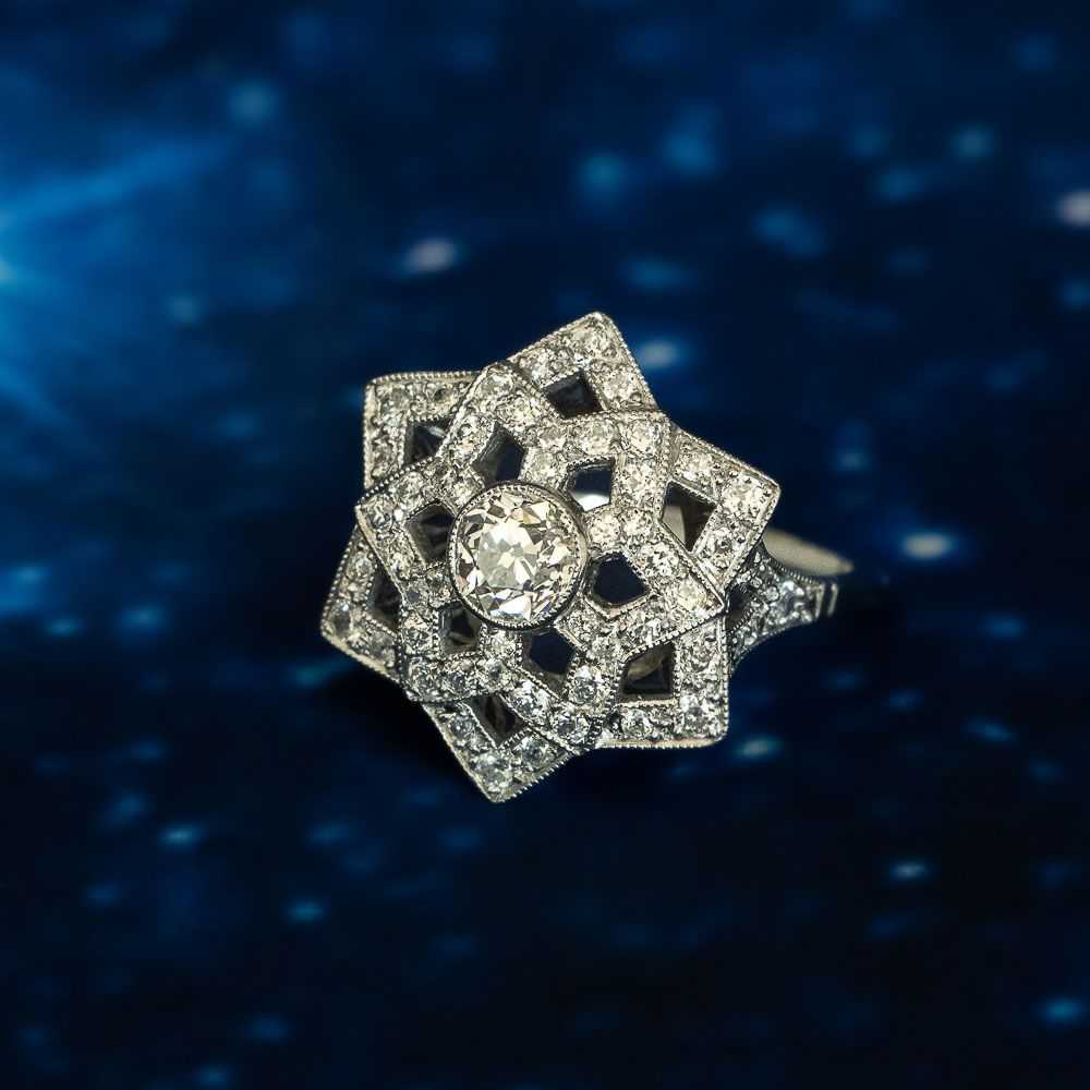 Vintage Style Starburst Diamond Ring - image 6