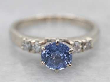 Vintage Sapphire Diamond Engagement Ring - image 1