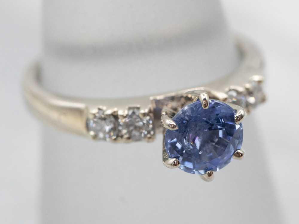 Vintage Sapphire Diamond Engagement Ring - image 3