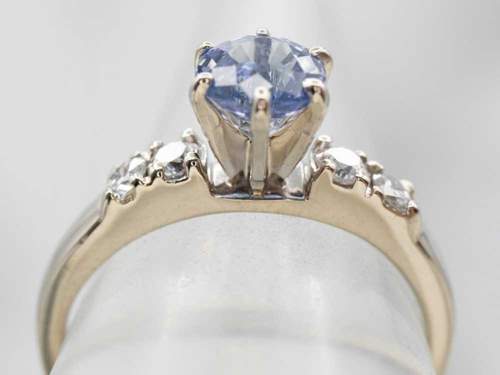 Vintage Sapphire Diamond Engagement Ring - image 4
