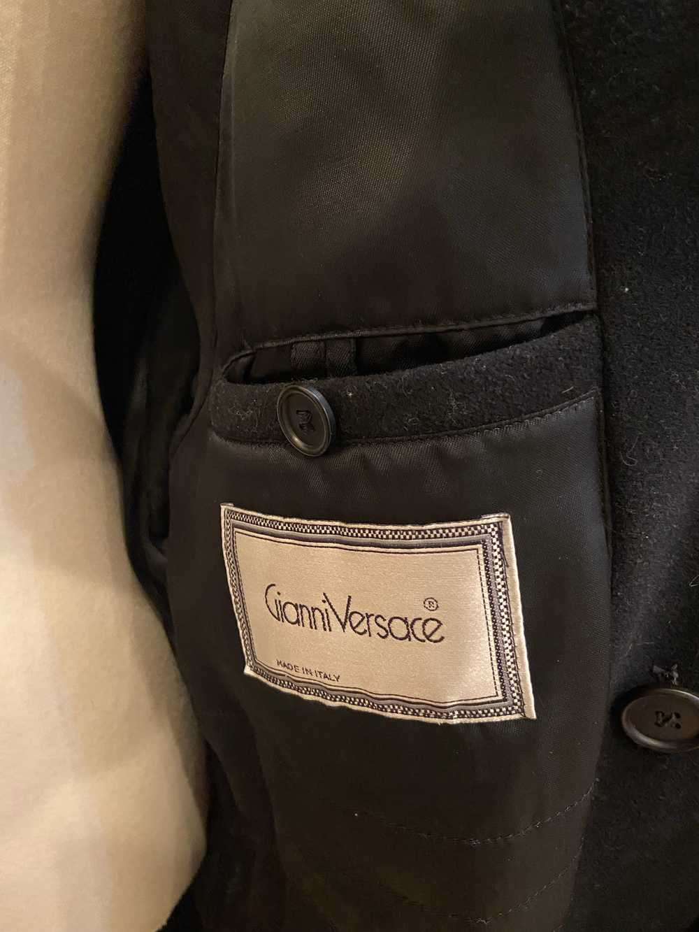 Vintage 80s Gianni Versace black wool double brea… - image 5