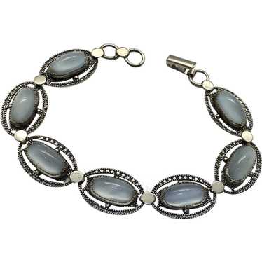 Vintage Moonstone Bracelet Sterling Silver, Beau - image 1