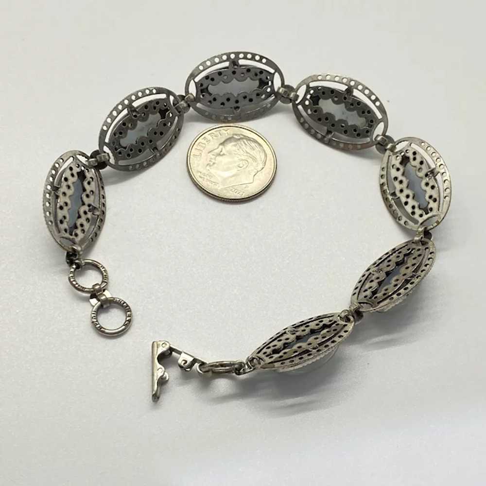 Vintage Moonstone Bracelet Sterling Silver, Beau - image 2
