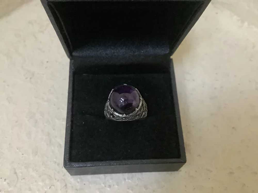 Amethyst Sterling Ring Size 5 - image 2
