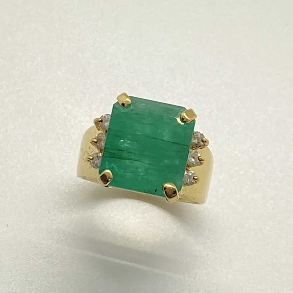 Impressive Emerald and Diamond 8.65 Carats tgw Ri… - image 2