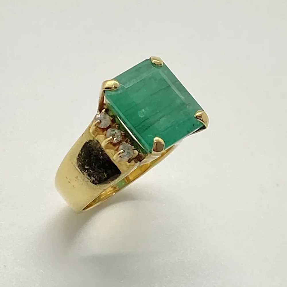 Impressive Emerald and Diamond 8.65 Carats tgw Ri… - image 3