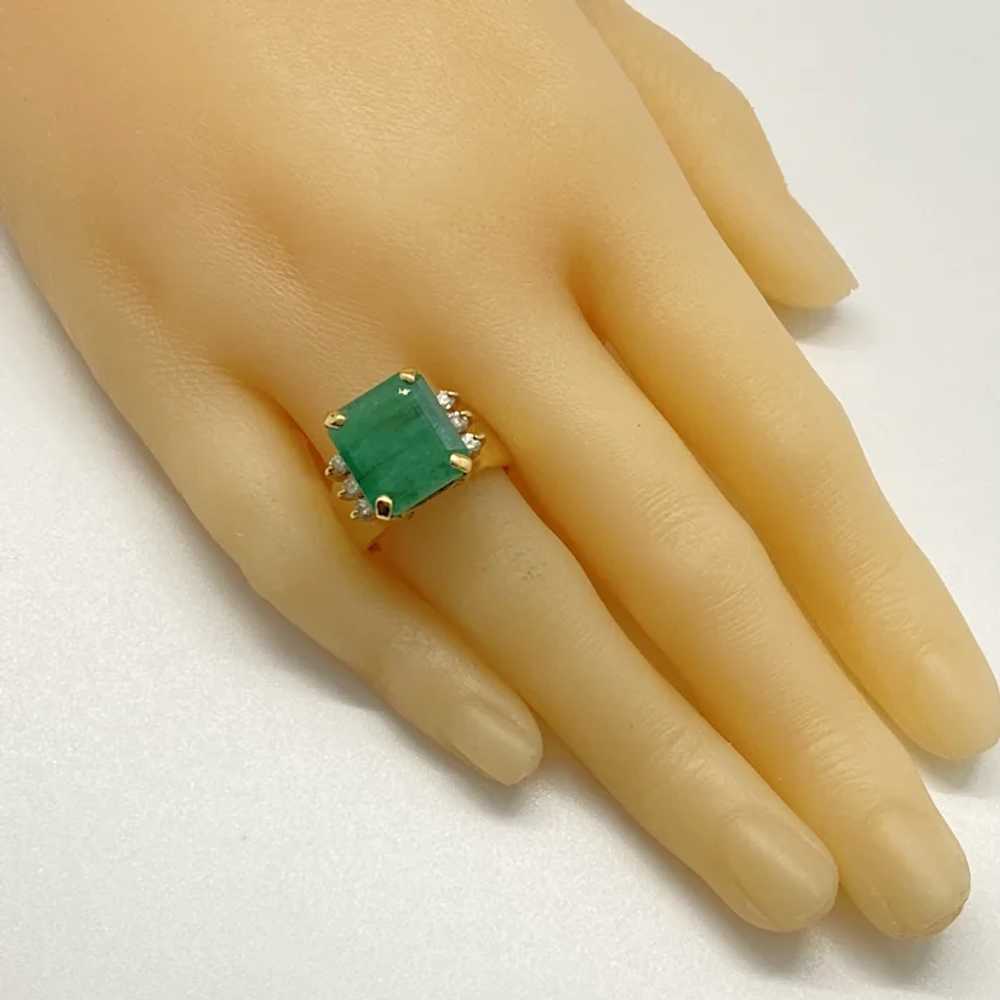 Impressive Emerald and Diamond 8.65 Carats tgw Ri… - image 6