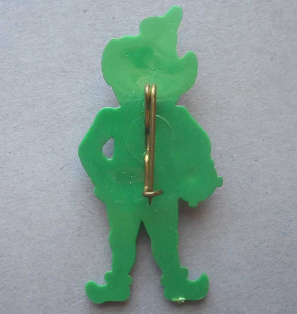 Hard Plastic Leprechaun Pin Vintage St. Patrick's… - image 3