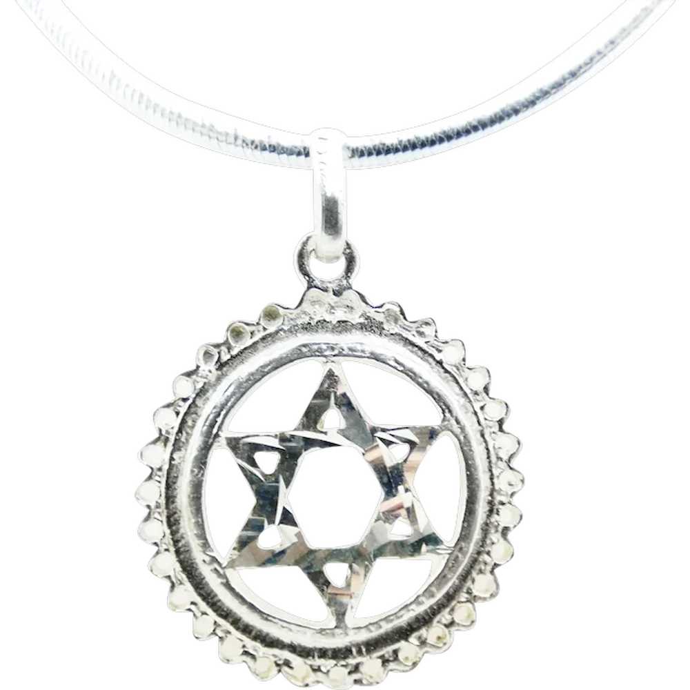 Sterling Silver Star of David Pendant - image 1