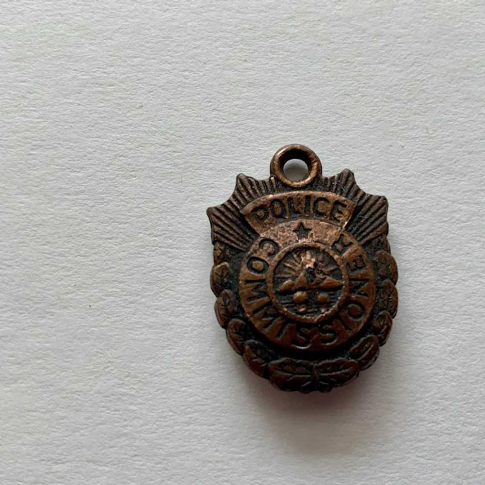 Vintage Metal Police Commissioner Badge Charm Fob… - image 2