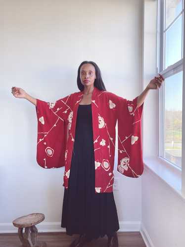 Vintage Silk Haori Kimono Robe Duster - image 1