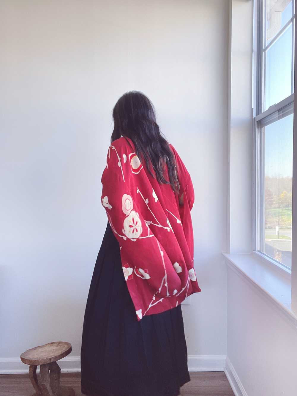 Vintage Silk Haori Kimono Robe Duster - image 3