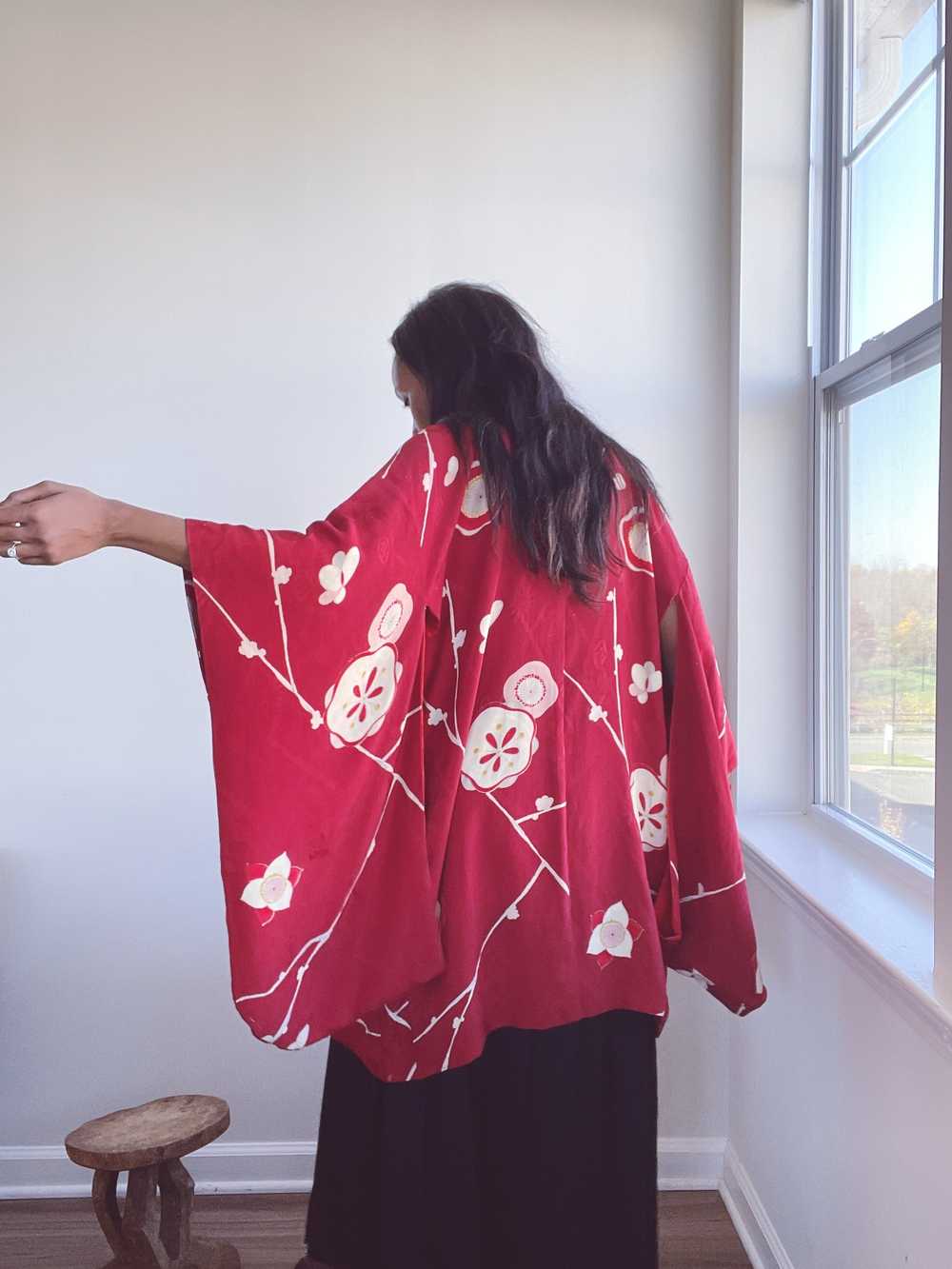 Vintage Silk Haori Kimono Robe Duster - image 4