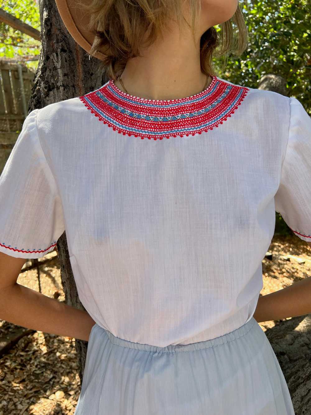 The Fawn Blouse - Vintage cotton Hungarian embroi… - image 5