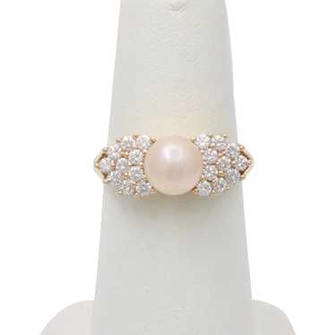 Vintage 10K Gold Pearl Cocktail Ring.