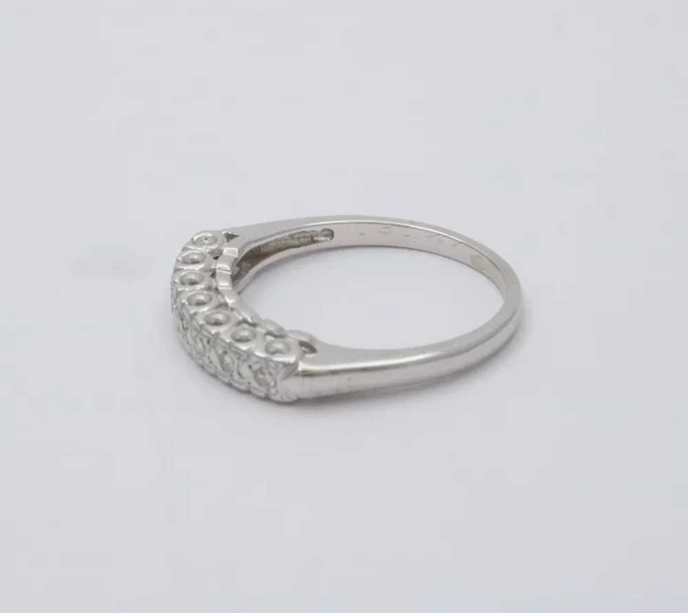 Vintage 14K Gold Diamond Half Eternity Ring Band - image 3