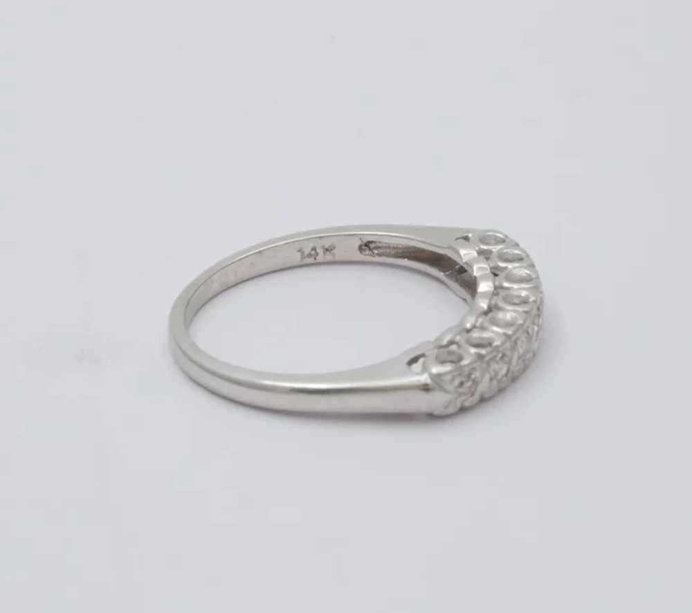 Vintage 14K Gold Diamond Half Eternity Ring Band - image 4