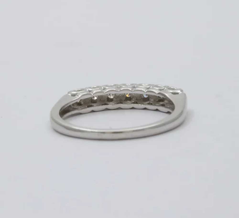 Vintage 14K Gold Diamond Half Eternity Ring Band - image 6