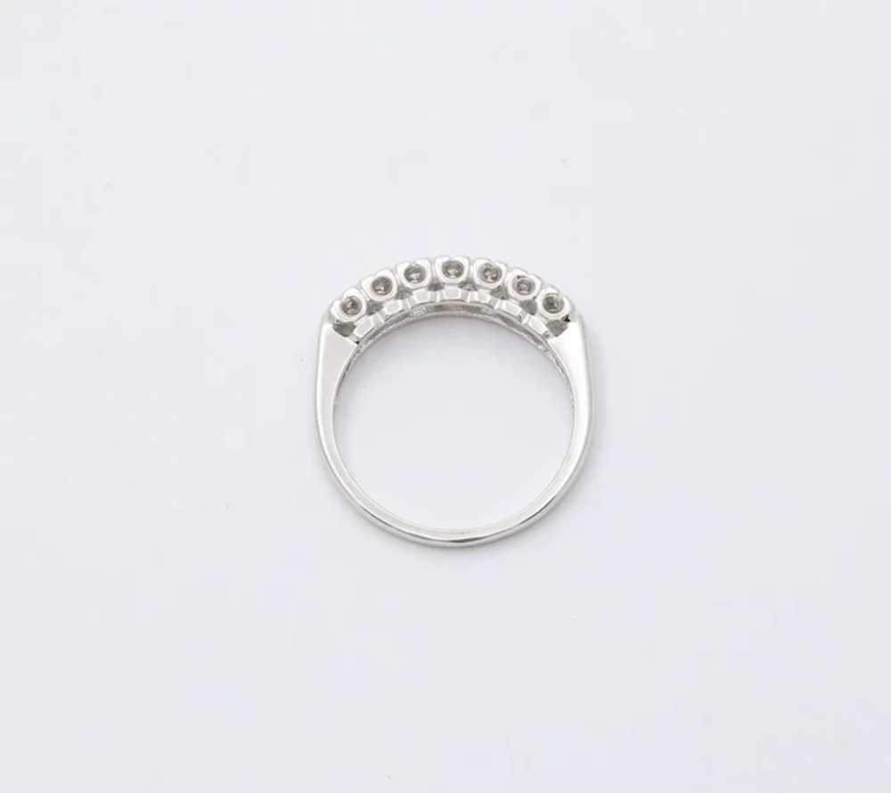 Vintage 14K Gold Diamond Half Eternity Ring Band - image 7