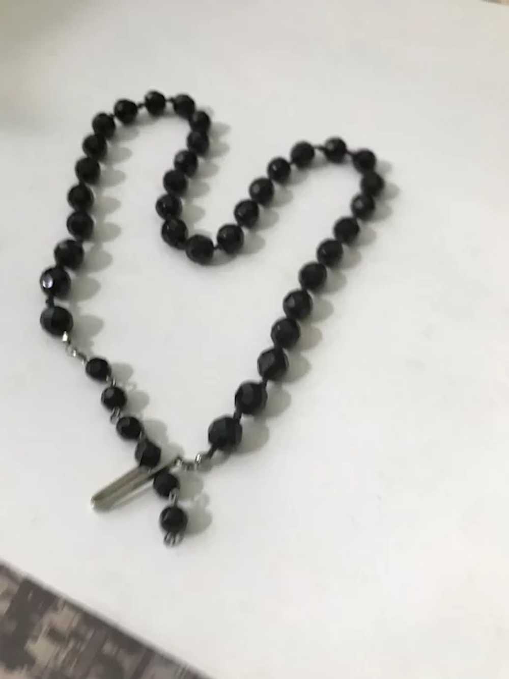 Vintage Austrian Black Crystal Necklace - image 3