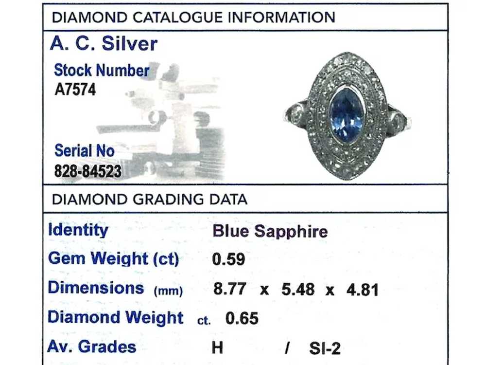 Antique French 0.59 Carat Sapphire and 0.65 Cttw … - image 6