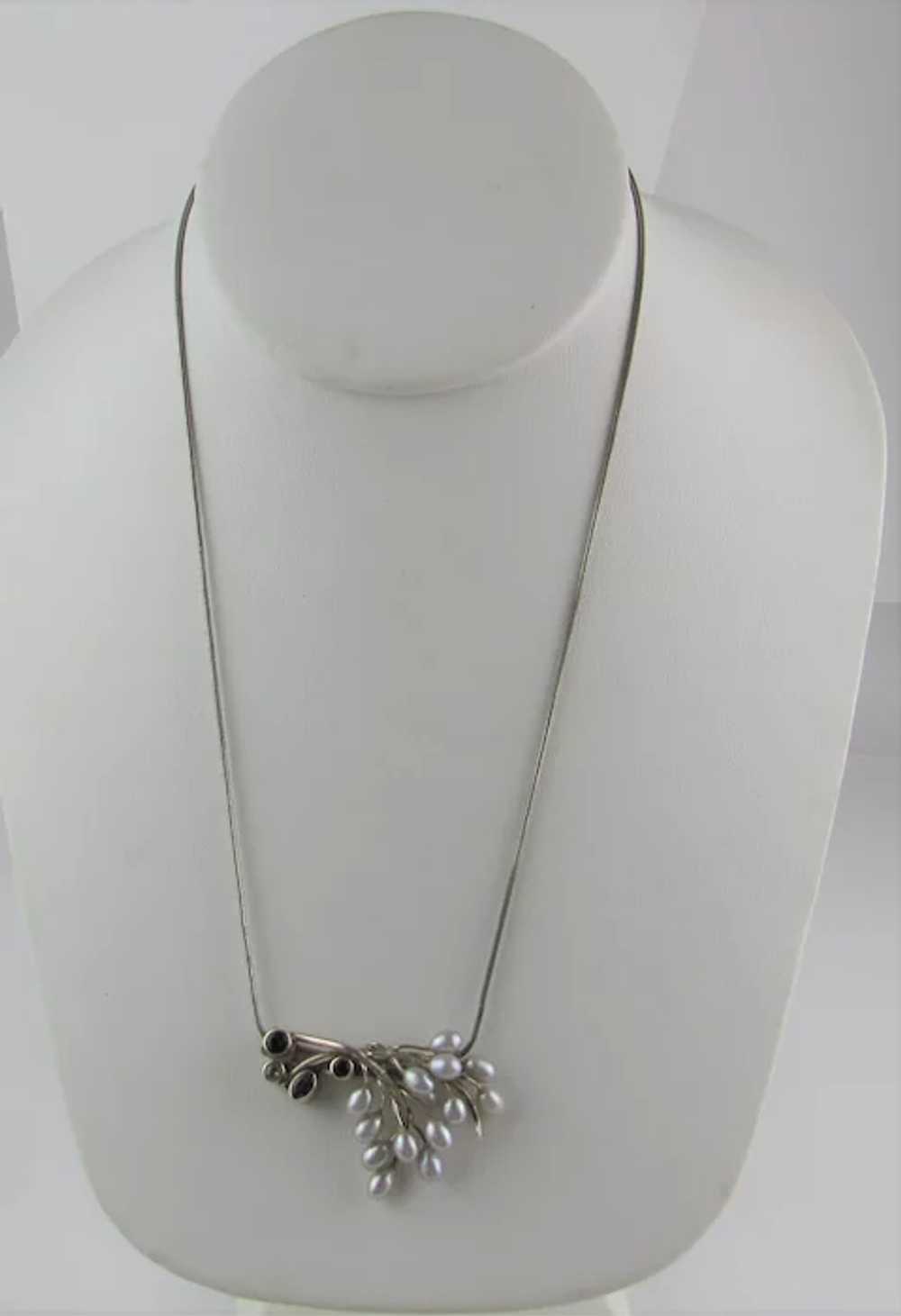 Sterling Silver Chain With Freshwater Pearl Slide… - image 2