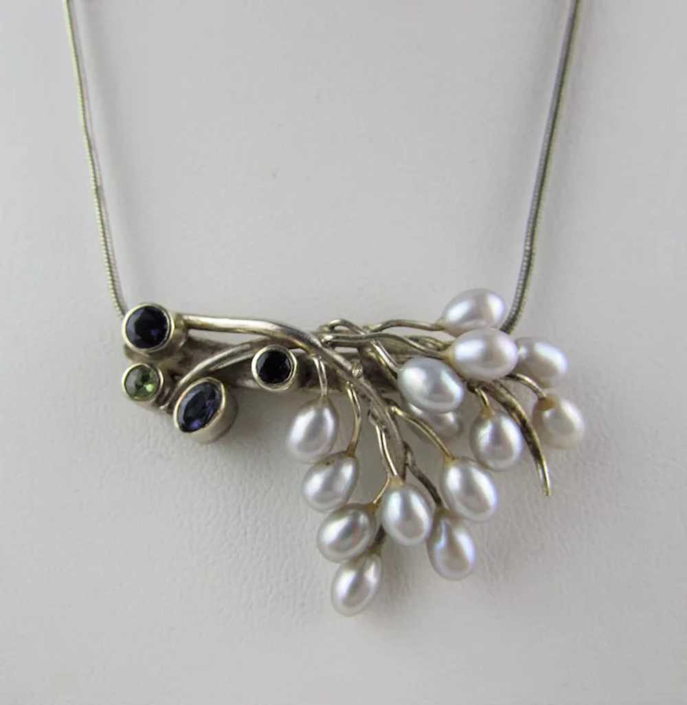 Sterling Silver Chain With Freshwater Pearl Slide… - image 3