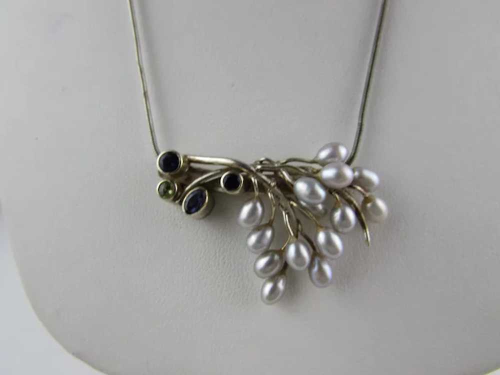 Sterling Silver Chain With Freshwater Pearl Slide… - image 6