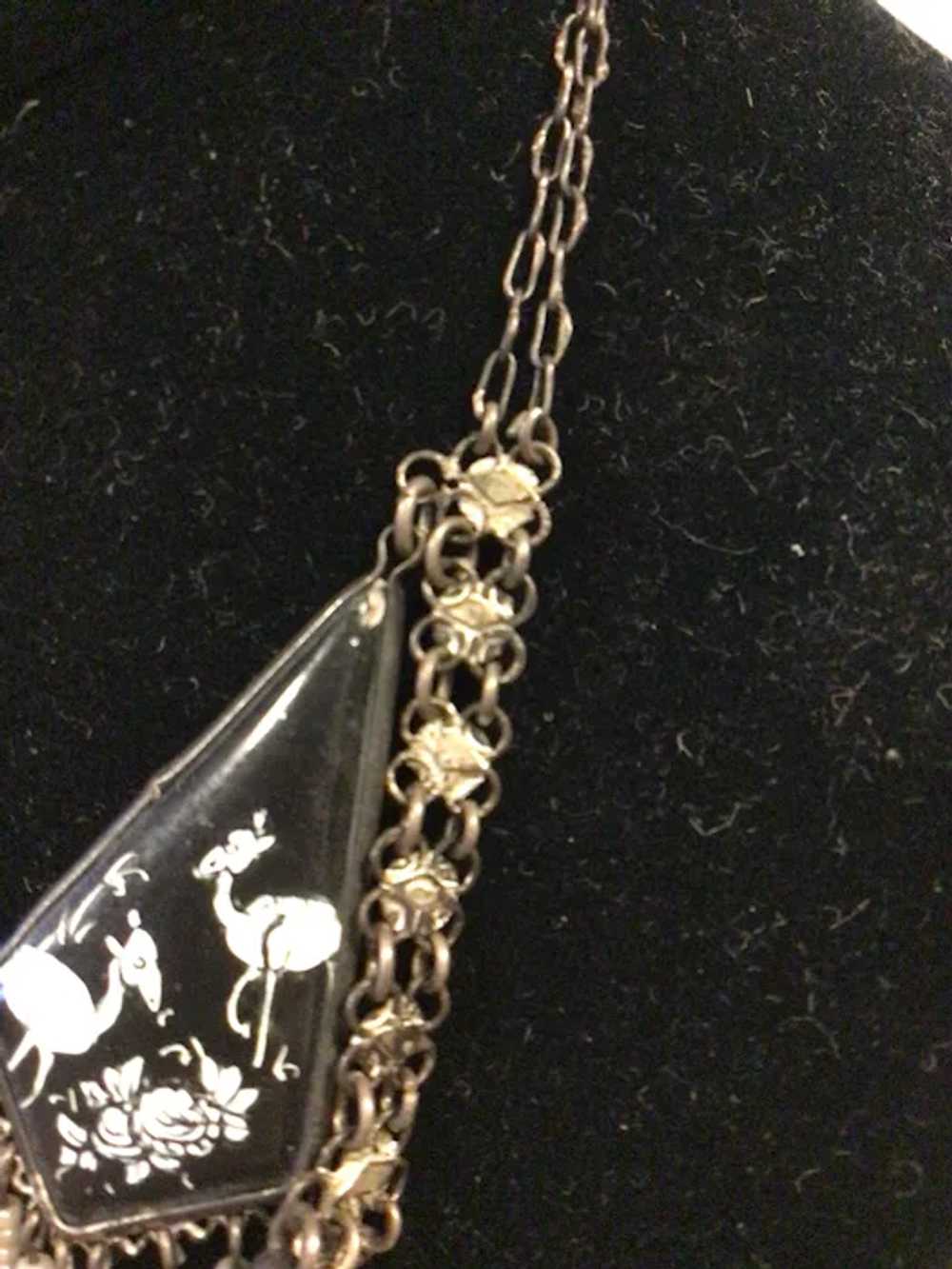 Antique Persian Enamel Double Sided Necklace Uniq… - image 5