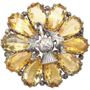 Estate Vintage 1940s shops Citrine n sterling silver with a gold wash Brooch