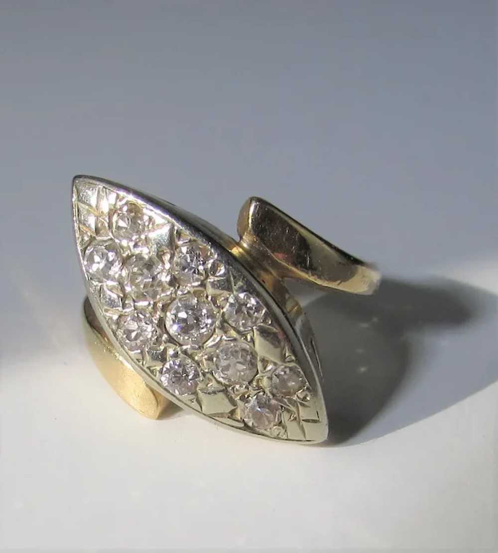 14 Karat Yellow Gold Diamond Ring - image 6