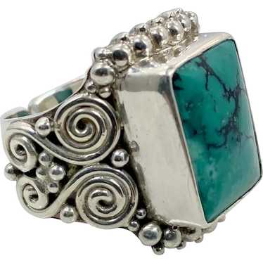 Turquoise Ring, Sterling Silver, Sajen, Designer,… - image 1