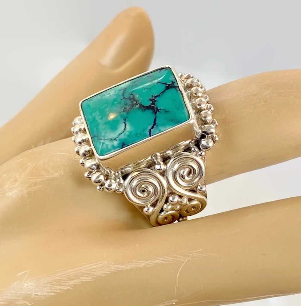 Turquoise Ring, Sterling Silver, Sajen, Designer,… - image 2