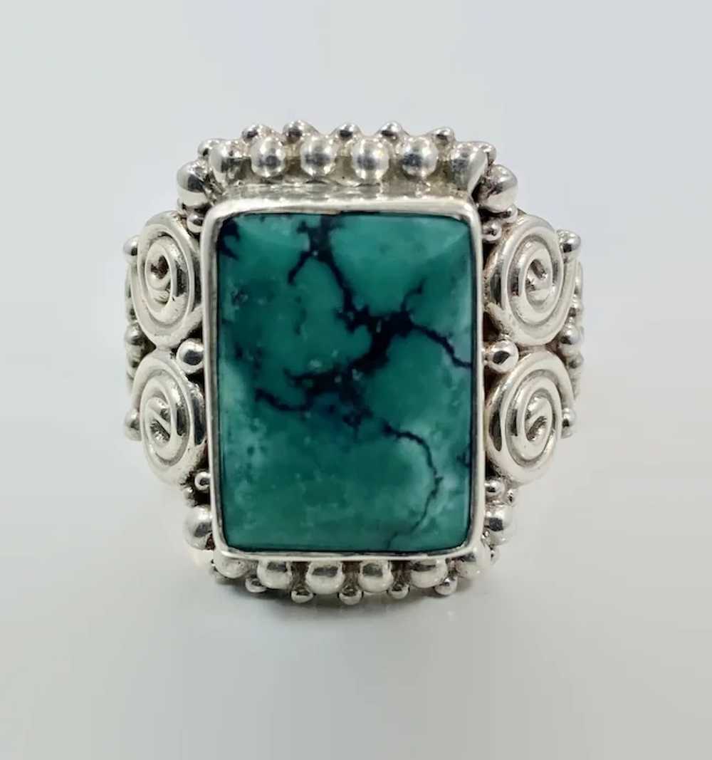 Turquoise Ring, Sterling Silver, Sajen, Designer,… - image 3