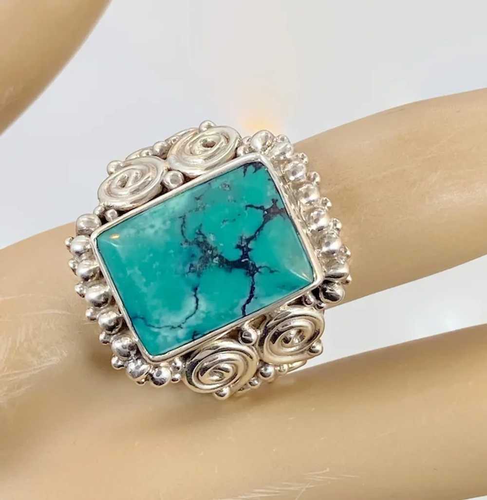 Turquoise Ring, Sterling Silver, Sajen, Designer,… - image 4