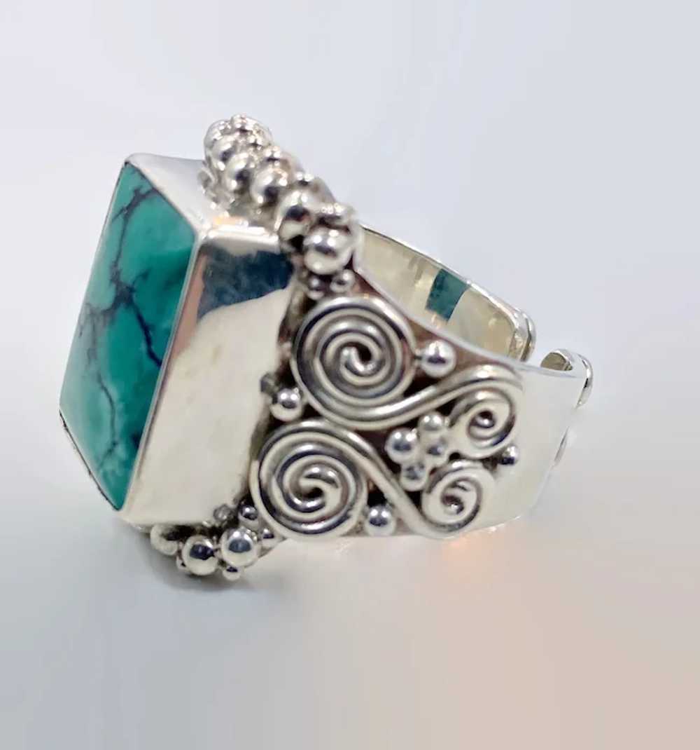 Turquoise Ring, Sterling Silver, Sajen, Designer,… - image 5