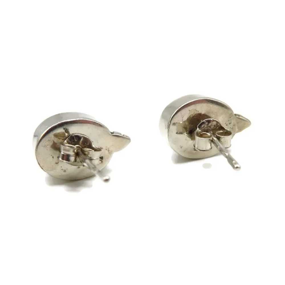 Sterling Silver Lavender Stone Pierced Stud Earri… - image 4