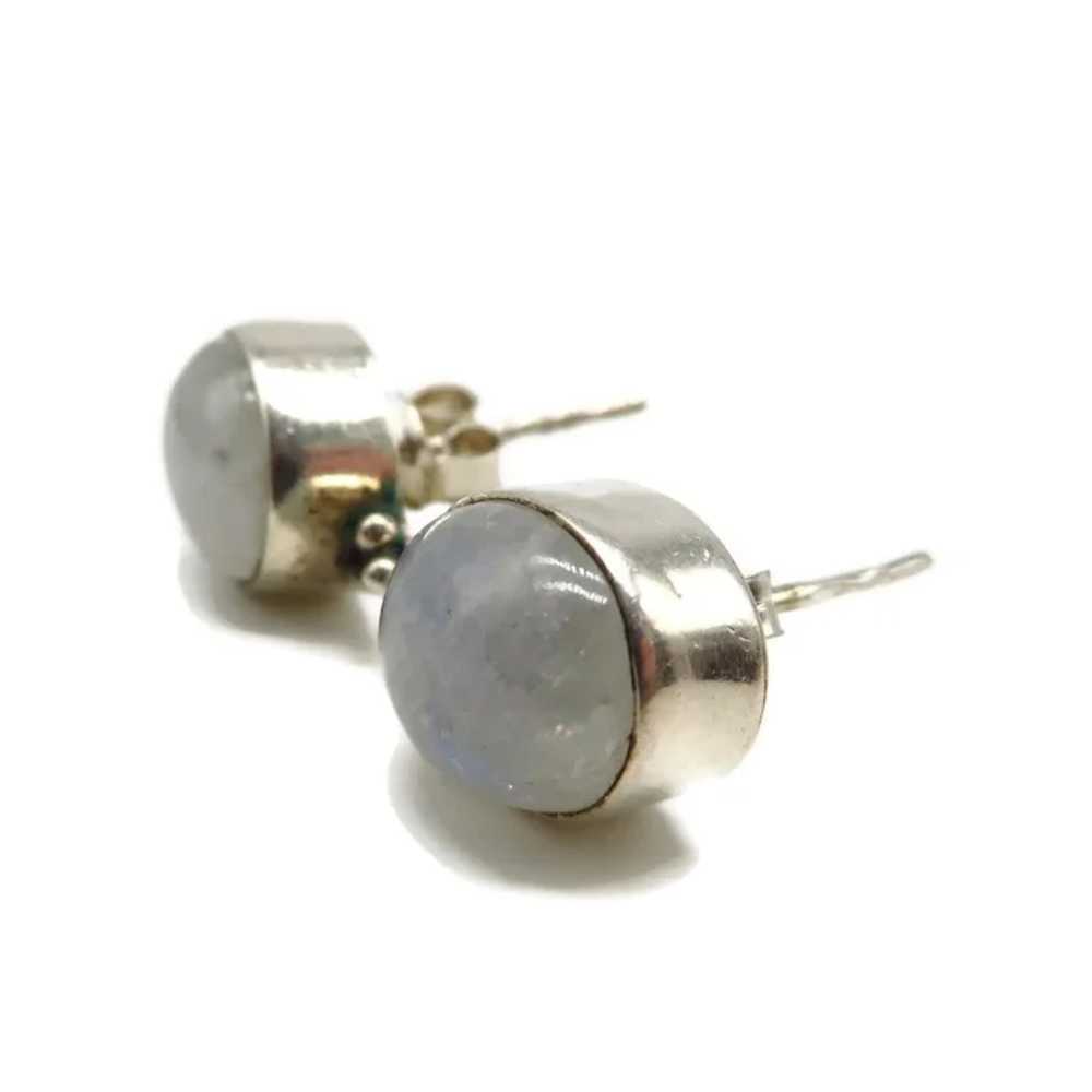 Sterling Silver Lavender Stone Pierced Stud Earri… - image 5
