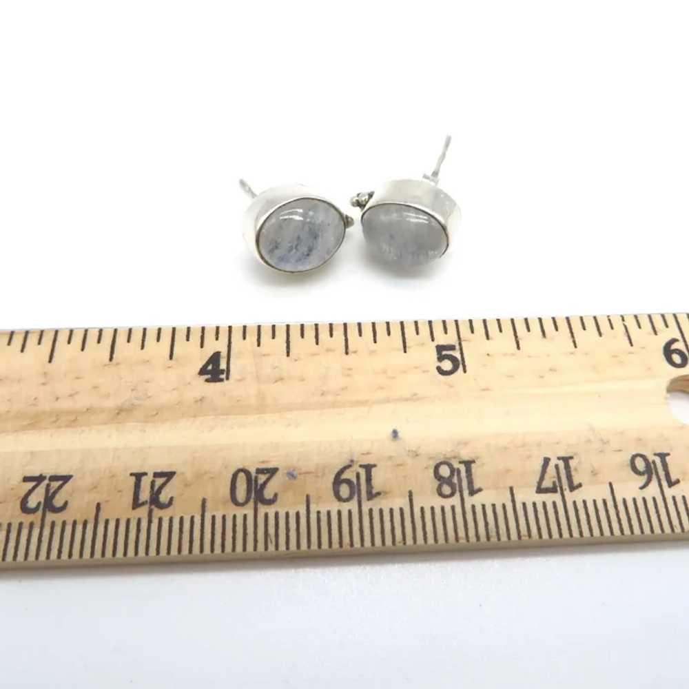 Sterling Silver Lavender Stone Pierced Stud Earri… - image 6