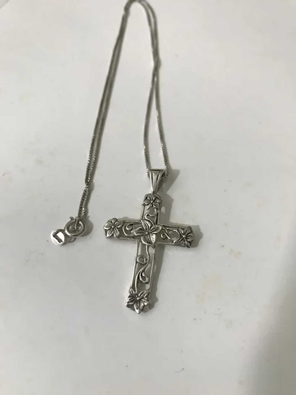 Sterling Jezlaine Cross necklace Italy - image 2