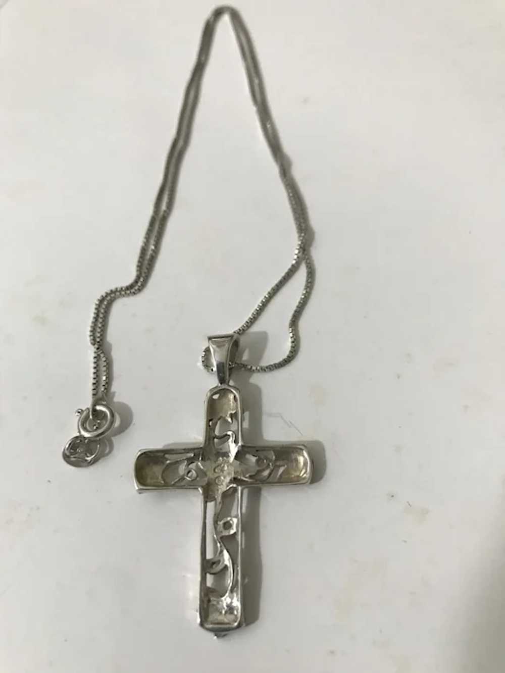 Sterling Jezlaine Cross necklace Italy - image 3