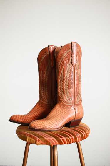 1980s Tall Leather Embroidered Cowboy Boots | 6