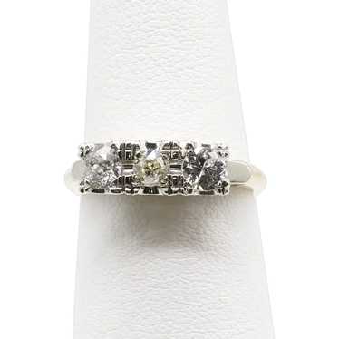 Lady's 14k Art Deco European 3  Diamond Ring - image 1