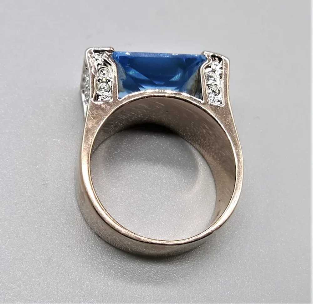 VINTAGE   Sterling Gold Plated Bright Blue Quartz… - image 5